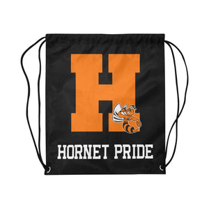 Hornet Pride Black Drawstring Large Drawstring Bag Model 1604 (Twin Sides)  16.5"(W) * 19.3"(H)