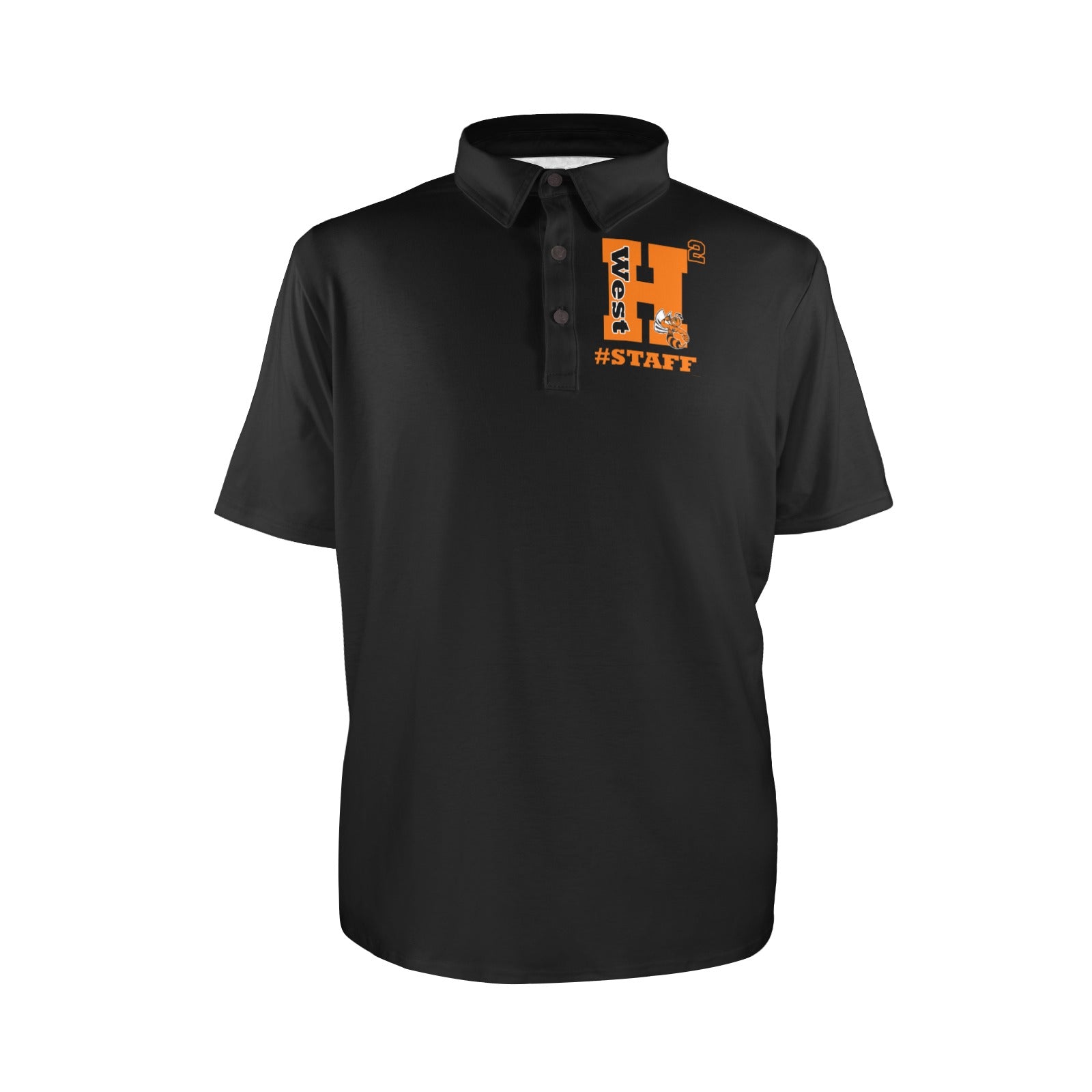 H2West Staff Black Polo Men's All Over Print Polo Shirt (Model T55)