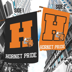 Hornet Pride Black and orange Flag 12"X18" Garden Flag 12''x18'' (Two Sides Printing)