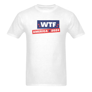 WTF AMERICA 2024 Men's Heavy Cotton T-Shirt (One Side Printing)