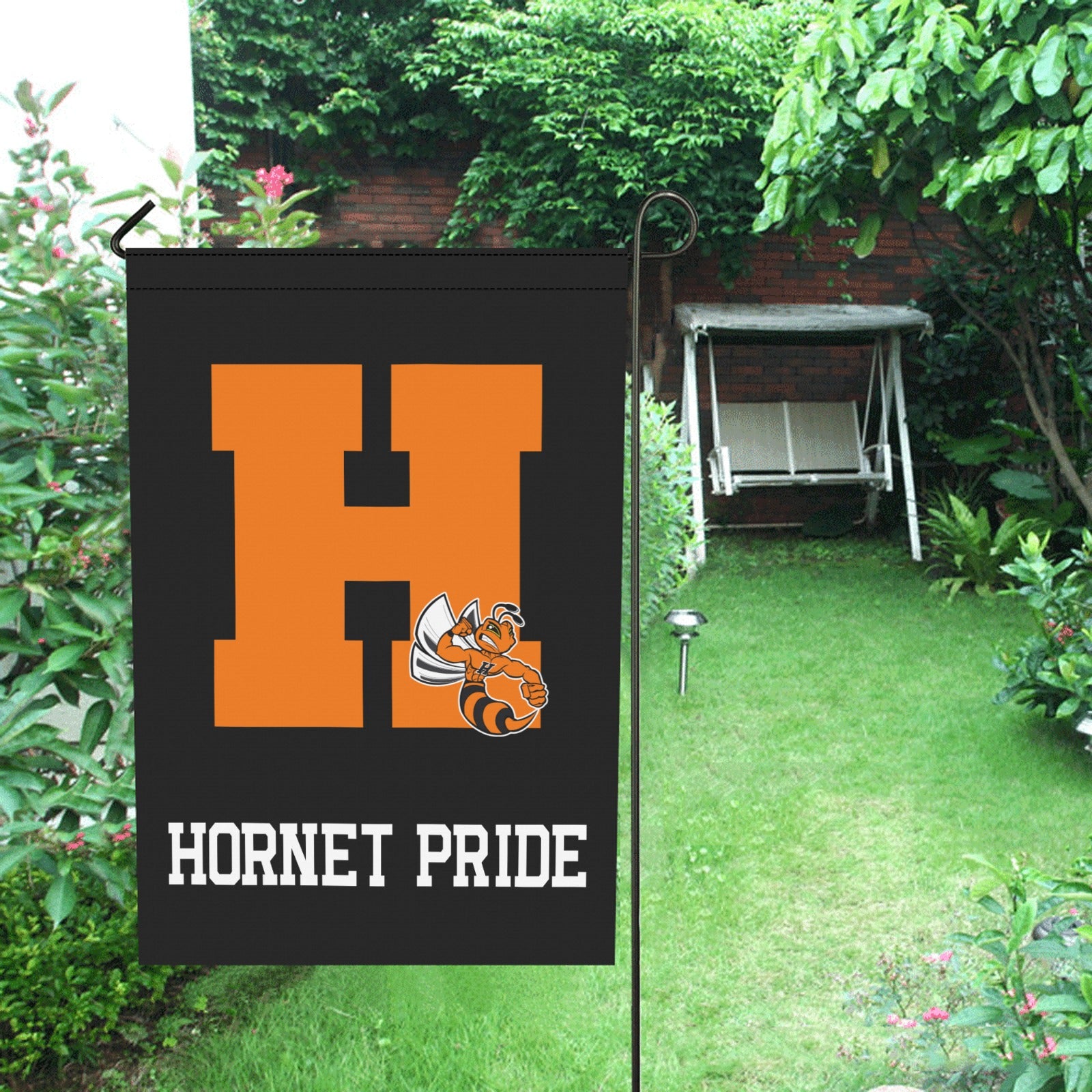 Hornet Pride Black and orange Flag 12"X18" Garden Flag 12''x18'' (Two Sides Printing)