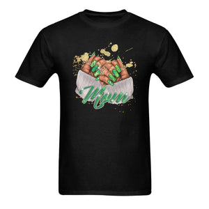 Green Mom Design in Black Shirt Unisex Heavy Cotton T-Shirt (One Side Printing)