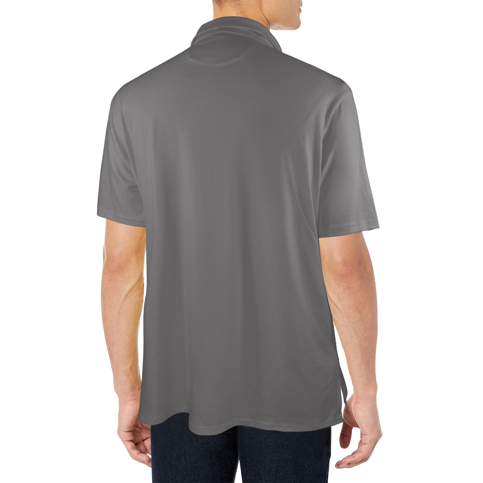 H2West Staff Grey Polo Men's All Over Print Polo Shirt (Model T55)