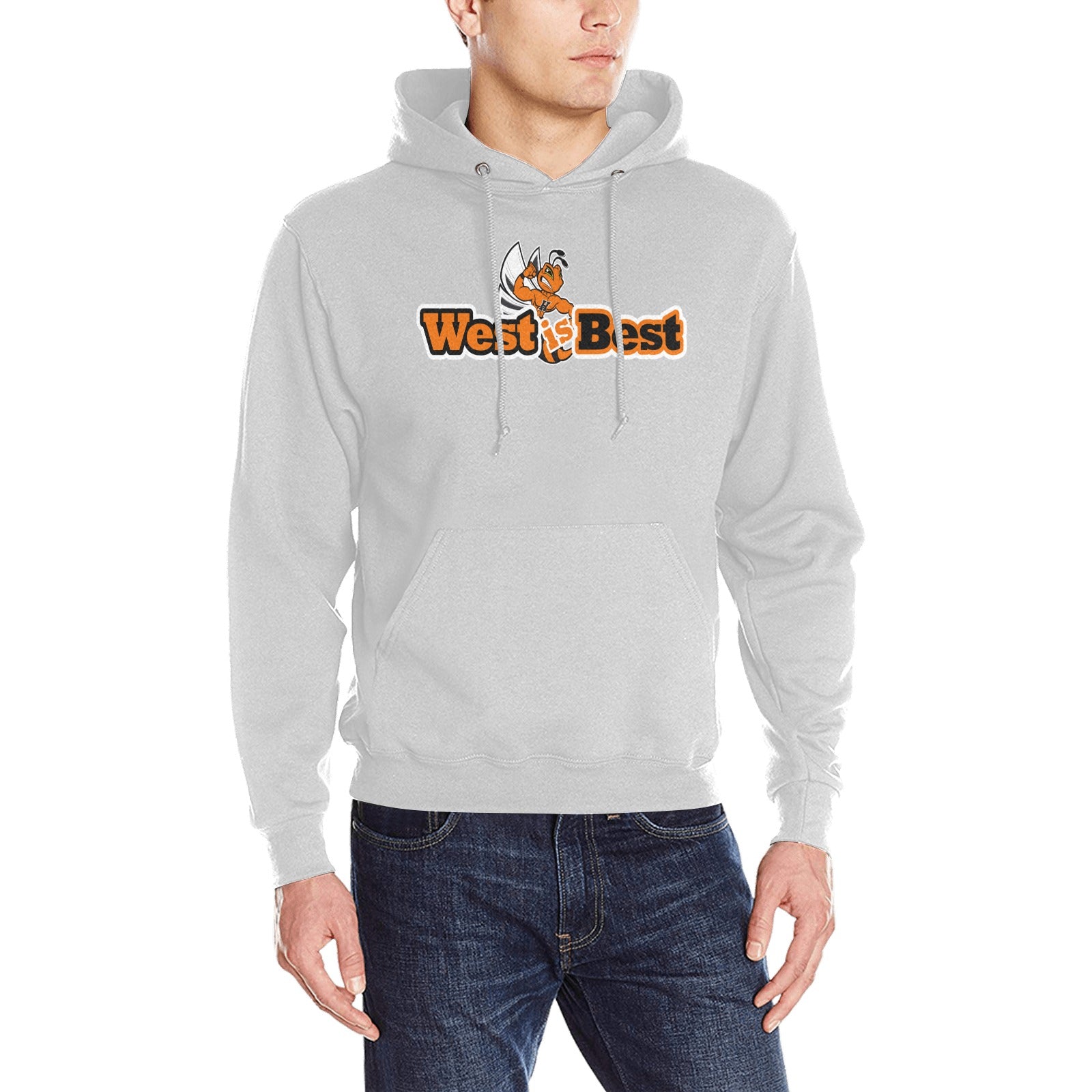 West is Best Grey Hoodie Heavy Blend Hooded Sweatshirt