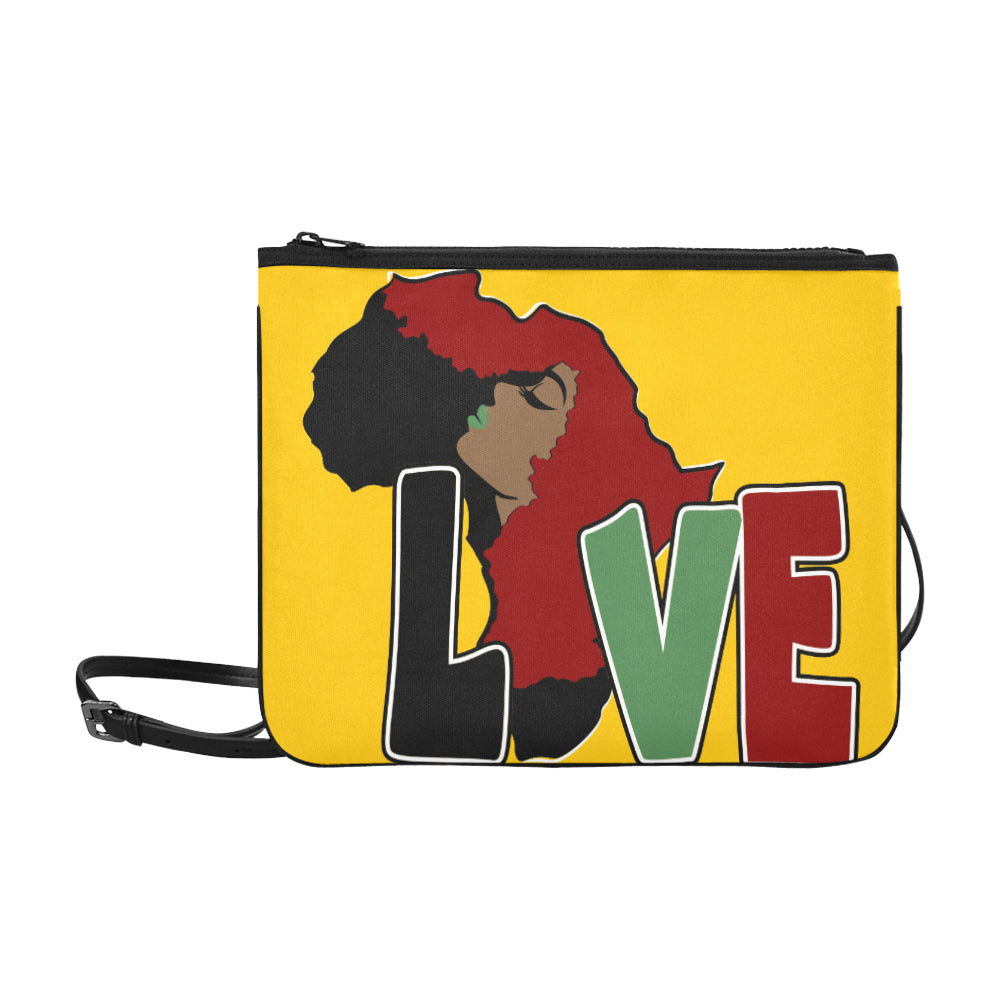 AFRICA_LOVE Yellow Clutch Slim Clutch Bag (Model 1668)