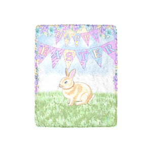 Happy Easter with Bunny 30x40 Ultra-Soft Micro Fleece Blanket 30''x40''