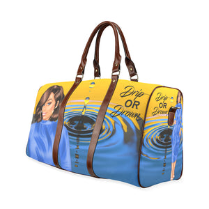 Drip or Drown Blue Dress Waterproof Travel Bag/Small (Model 1639)