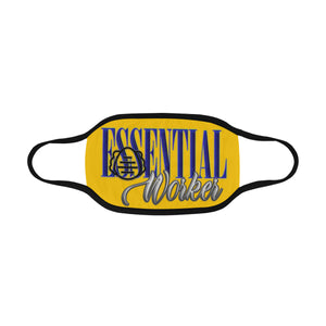 Essesntial Worker Yellow Background Mouth Mask (Pack of 5)