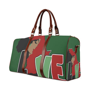 AFRICA_LOVE Green Background Bag Waterproof Travel Bag/Small (Model 1639)