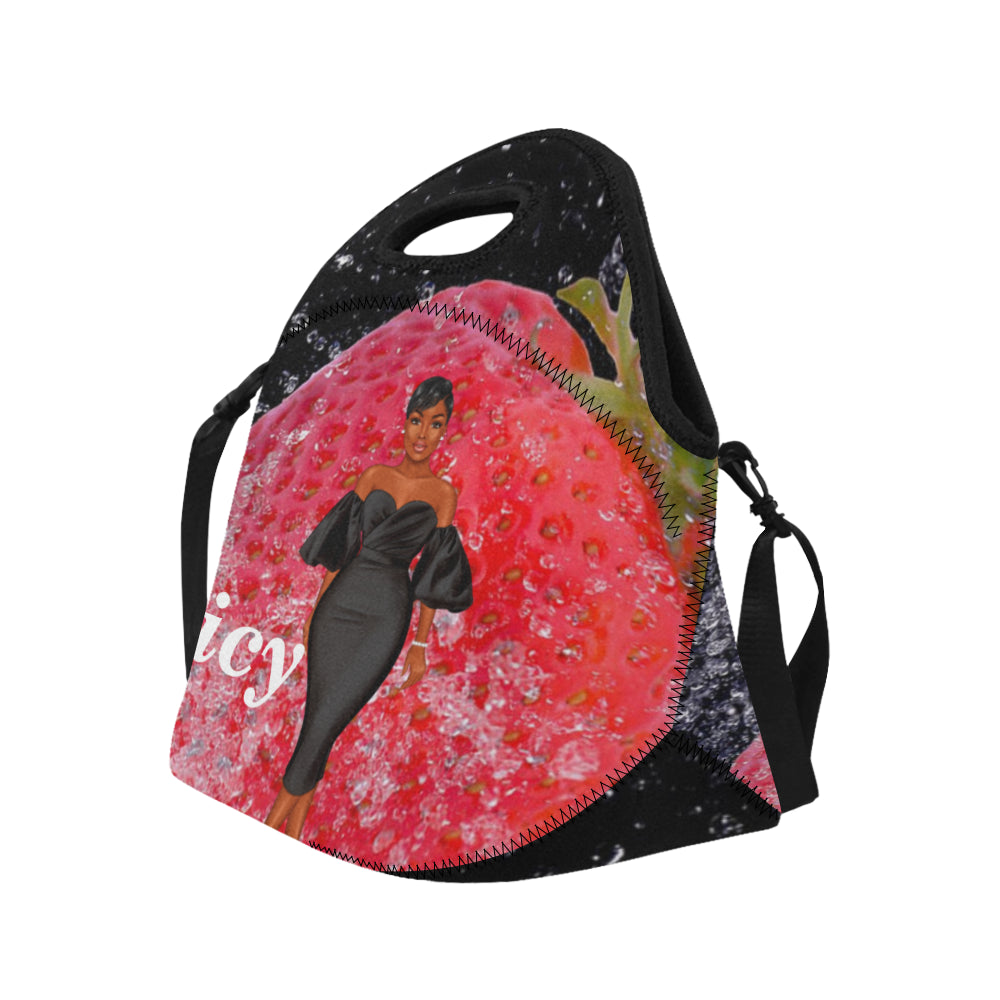 Strawberry Juicy Lunch Bag Neoprene Lunch Bag/Large (Model 1669)