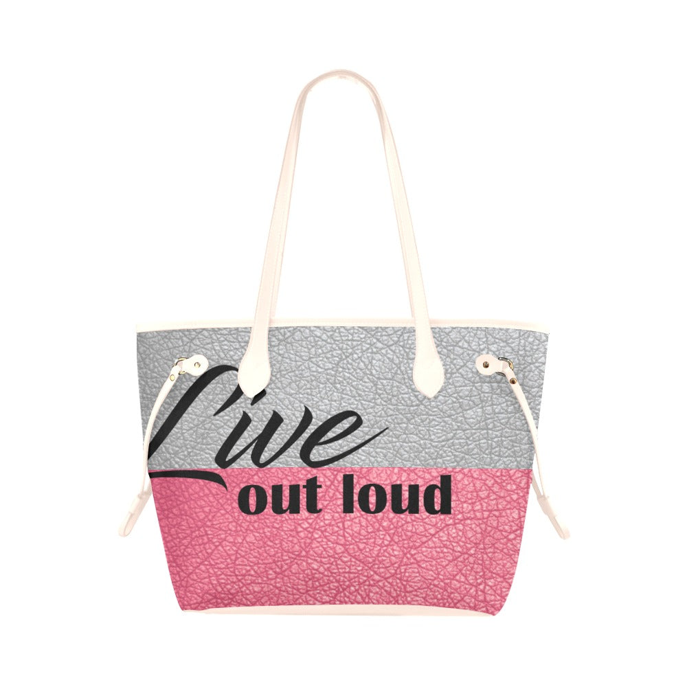 Live Out Loud Two-Toned Clover Canvas Tote Bag (Model 1661)