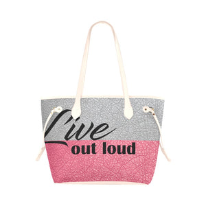 Live Out Loud Two-Toned Clover Canvas Tote Bag (Model 1661)