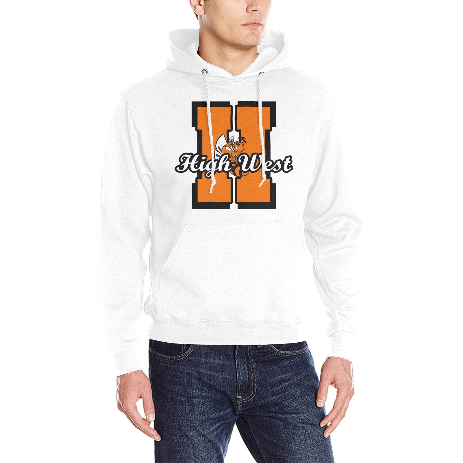 H High West White Hoodie Heavy Blend Hooded Sweatshirt