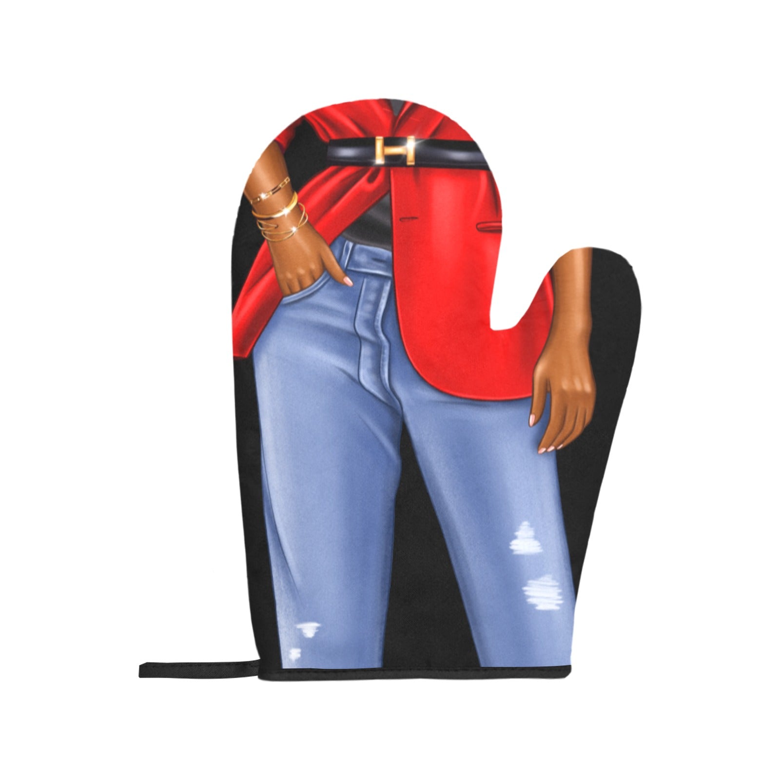 Red Blazer Blue Jeans Set Oven Mitt & Pot Holder
