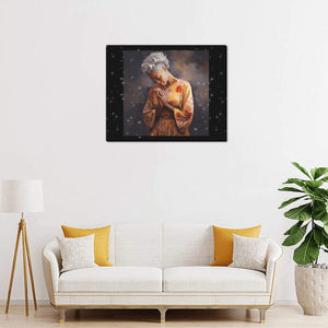 A Praying Woman Frame Canvas Print 20"x16"