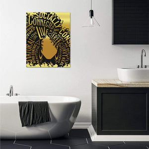 Afro Girl with Gold Background Frame Canvas Print 16"x20"