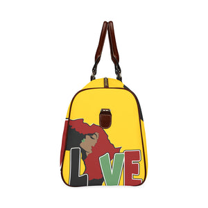 AFRICA_LOVE Yellow Background Bag Waterproof Travel Bag/Small (Model 1639)