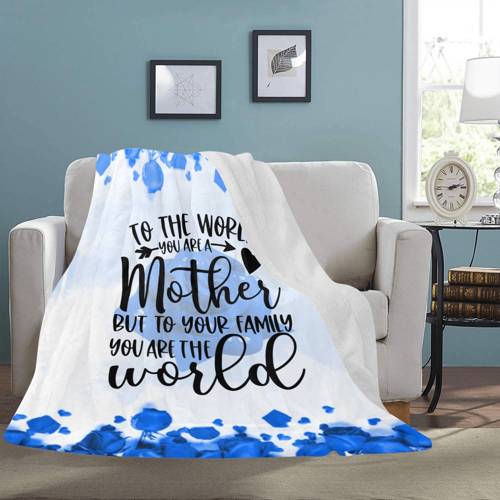 To The World Blanket BLue Ultra-Soft Micro Fleece Blanket 60"x80"