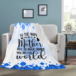 To The World Blanket BLue Ultra-Soft Micro Fleece Blanket 60"x80"