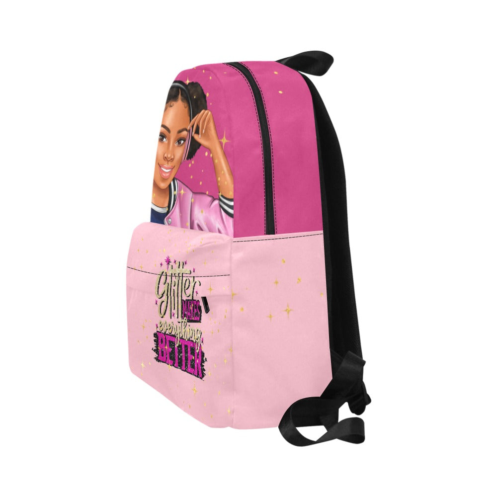 Glitter Makes Everything Better Side Ponytails Unisex Classic Backpack (Model 1673)