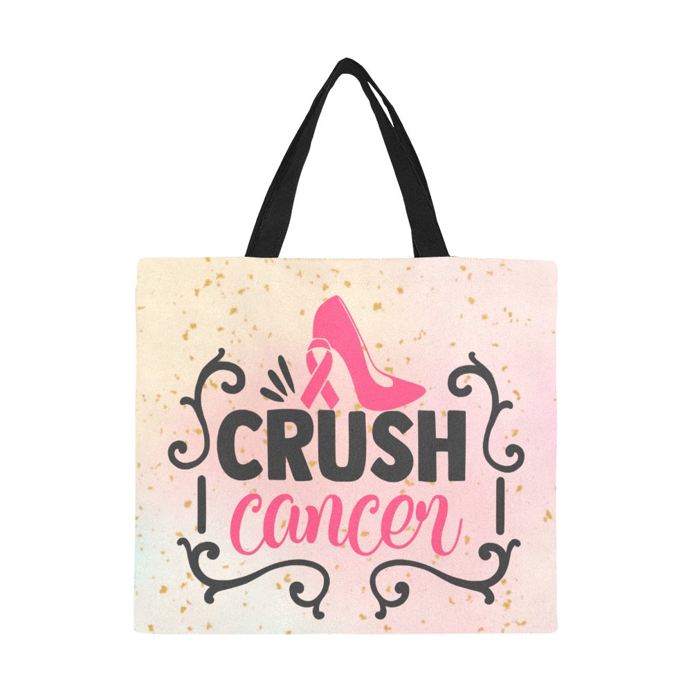 Crush Cancer High Heel All Over Print Canvas Tote Bag/Large (Model 1699)