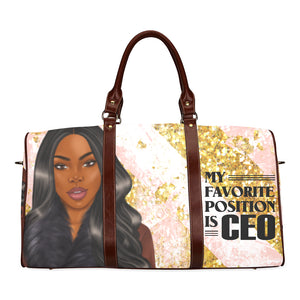 Favorite Position is CEO Brown Coat Waterproof Travel Bag/Small (Model 1639)