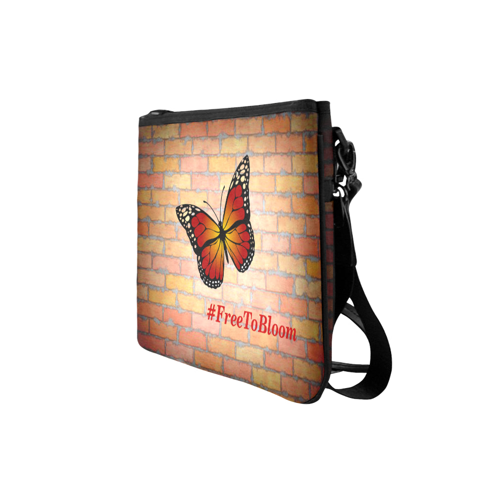 Free to Bloom Butterfly and Brick Clutch Slim Clutch Bag (Model 1668)