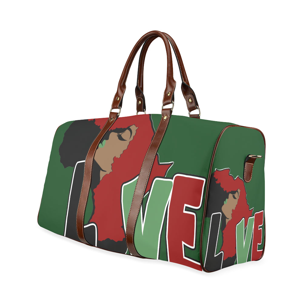 AFRICA_LOVE Green Background Bag Waterproof Travel Bag/Small (Model 1639)