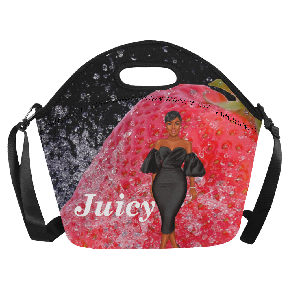 Strawberry Juicy Lunch Bag Neoprene Lunch Bag/Large (Model 1669)