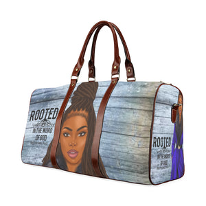 Rooted in the Word of God Locs with Blue Coat Waterproof Travel Bag/Small (Model 1639)