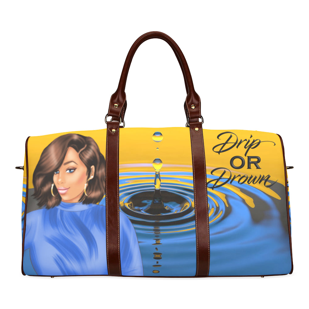 Drip or Drown Blue Dress Waterproof Travel Bag/Small (Model 1639)