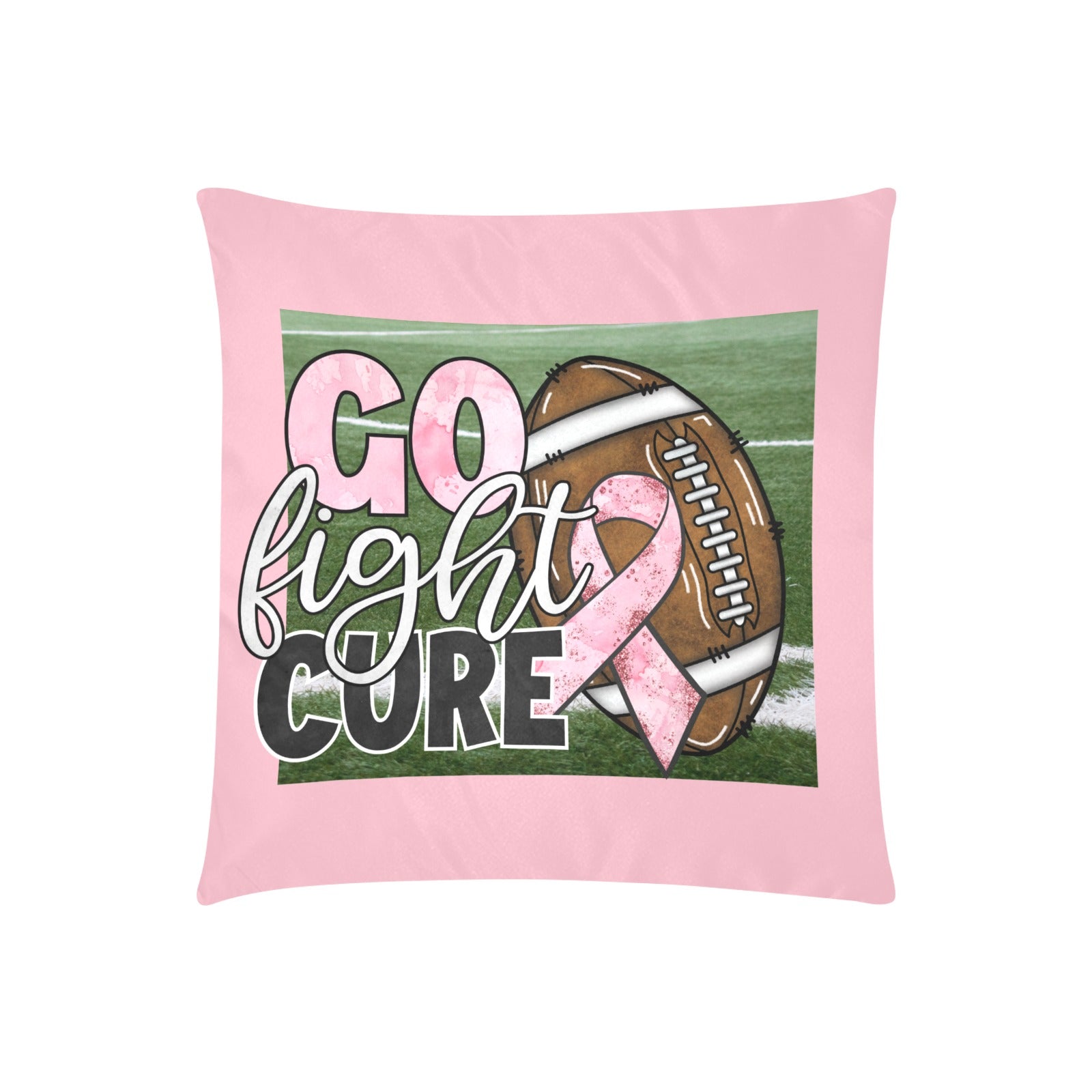 Go Fight Cure Pillow Case Custom Pillow Case 20"x20" (one side) No Zipper