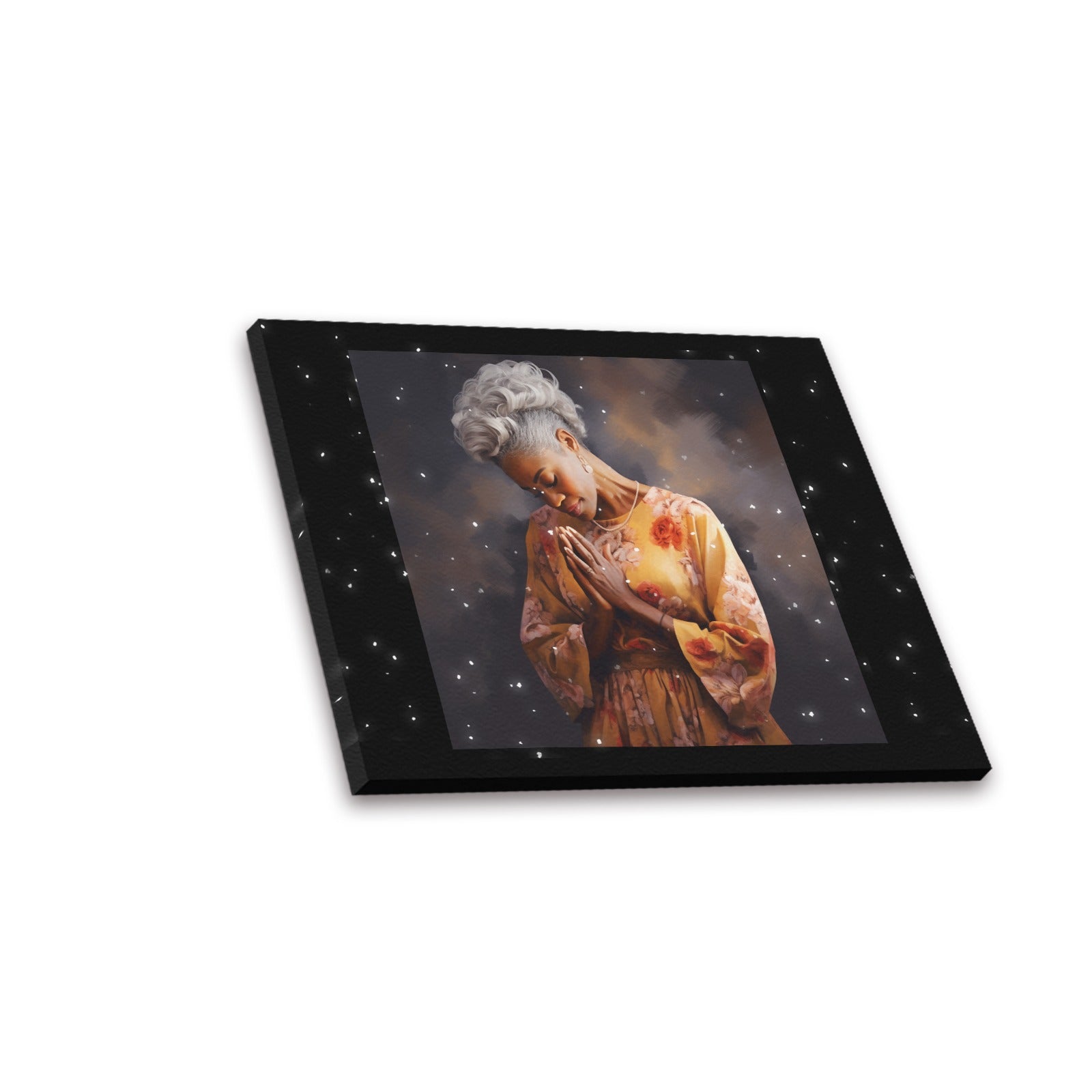 A Praying Woman Frame Canvas Print 20"x16"