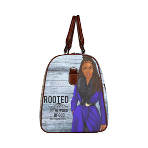 Rooted in the Word of God Locs with Blue Coat Waterproof Travel Bag/Small (Model 1639)