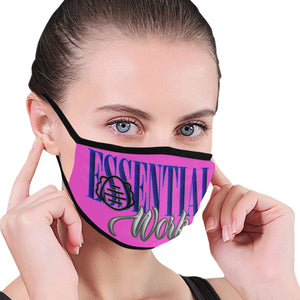 Essesntial Worker Pink Background Mouth Mask (Pack of 5)