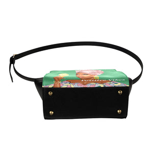 Positive Vibes Greenish Bag Satchel Bag (Model 1635)