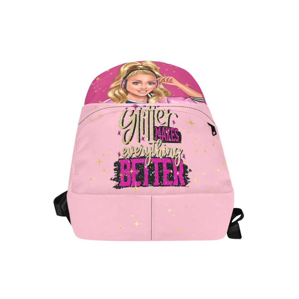 Glitter Makes Everything Better Blonde Ponytail Unisex Classic Backpack (Model 1673)