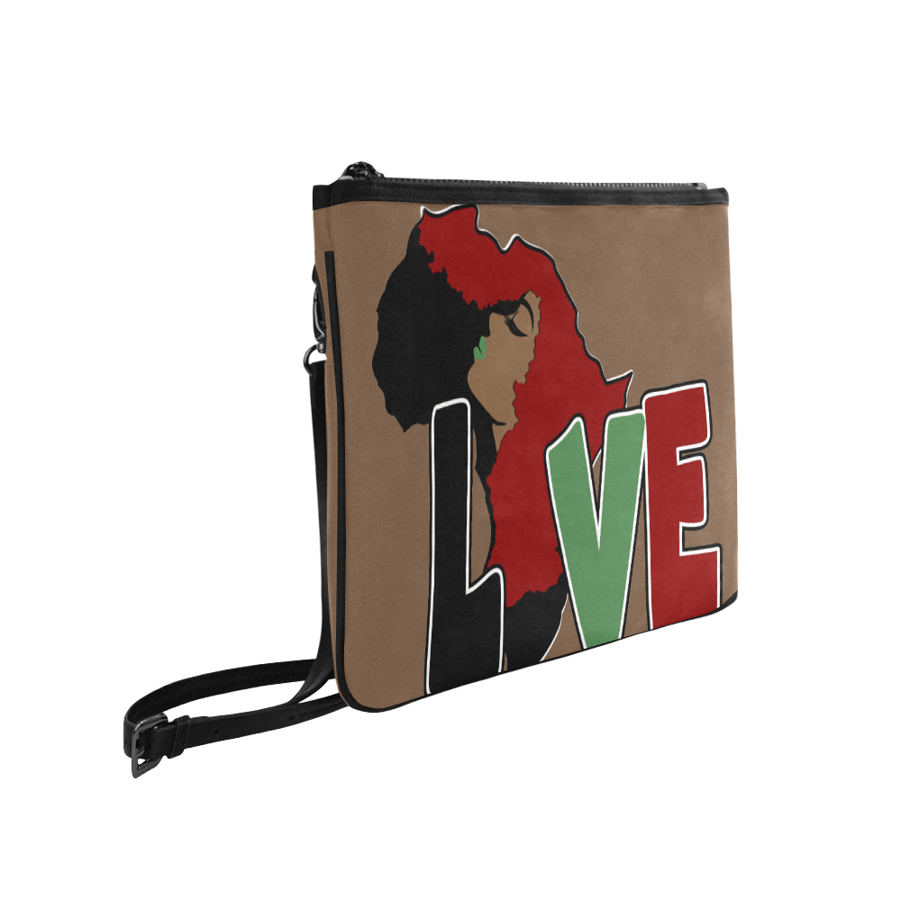 AFRICA_LOVE Taupe Clutch Slim Clutch Bag (Model 1668)