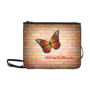 Free to Bloom Butterfly and Brick Clutch Slim Clutch Bag (Model 1668)