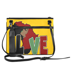 AFRICA_LOVE Yellow Clutch Slim Clutch Bag (Model 1668)