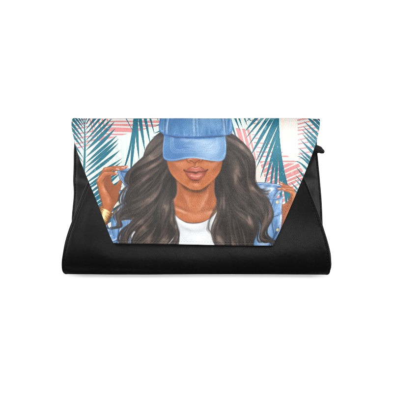Black Hair Clutch Clutch Bag (Model 1630)