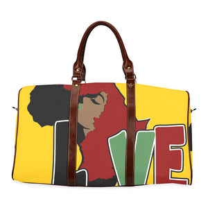 AFRICA_LOVE Yellow Background Bag Waterproof Travel Bag/Small (Model 1639)