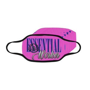 Essesntial Worker Pink Background Mouth Mask (Pack of 5)