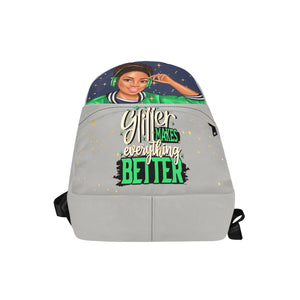 Glitter Makes Everything Better in Green Unisex Classic Backpack (Model 1673)