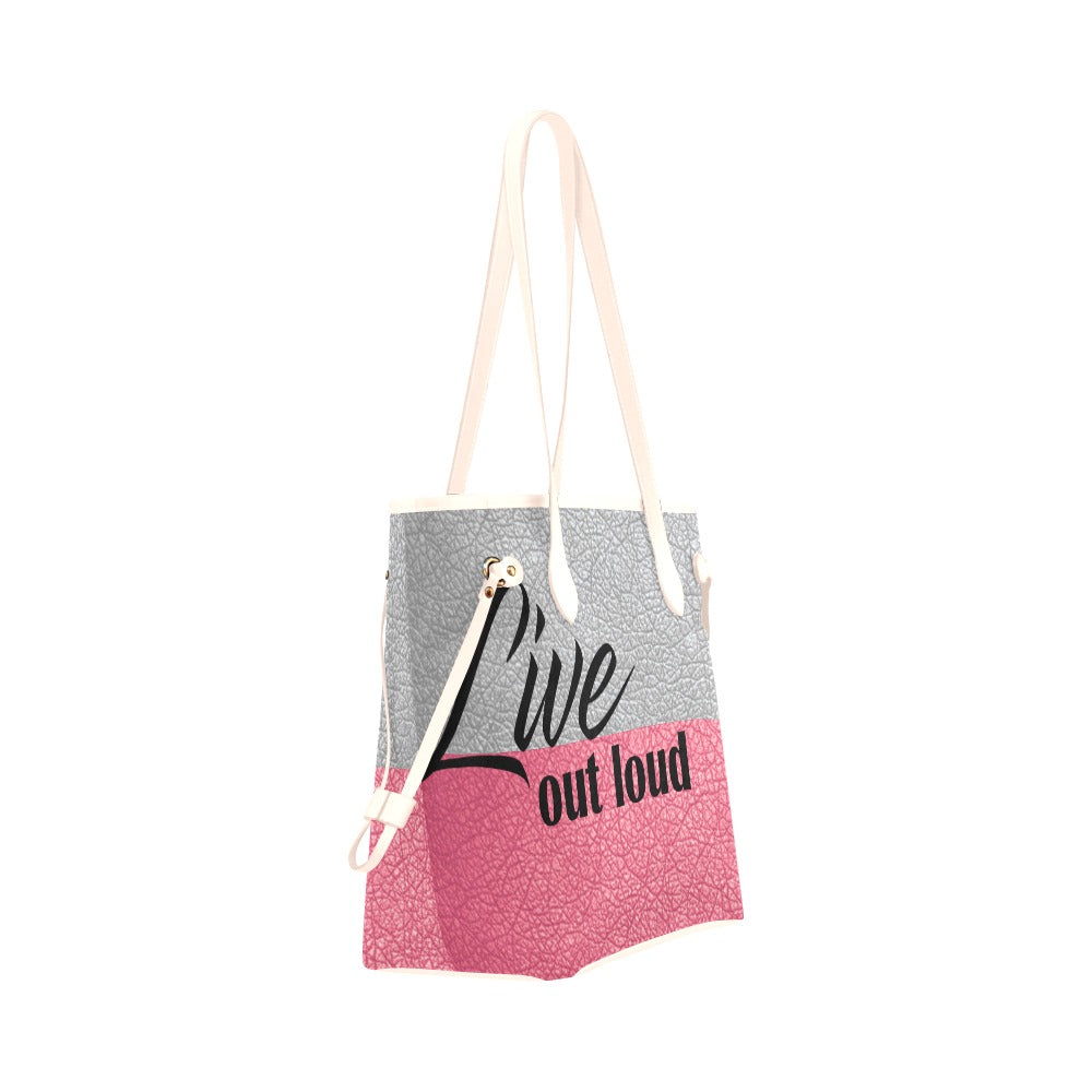 Live Out Loud Two-Toned Clover Canvas Tote Bag (Model 1661)
