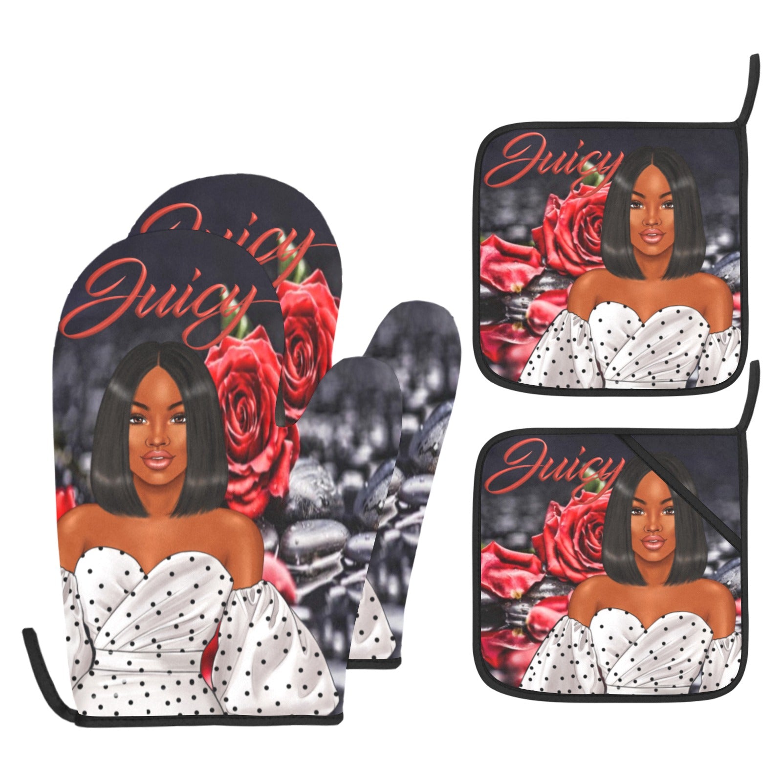 Juicy Oven and Pot Set Oven Mitt & Pot Holder