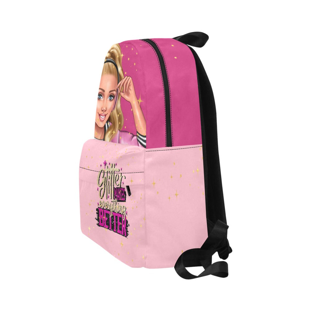 Glitter Makes Everything Better Blonde Ponytail Unisex Classic Backpack (Model 1673)