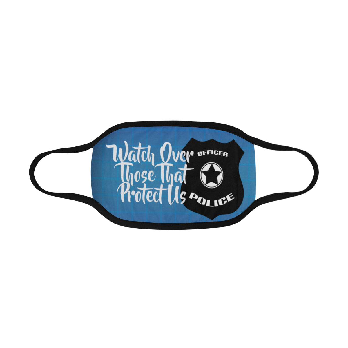 Watch Over Those Officers Grid Mask Mouth Mask (Pack of 10)