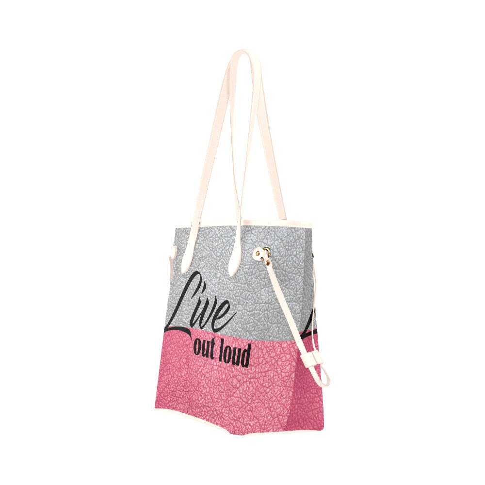 Live Out Loud Two-Toned Clover Canvas Tote Bag (Model 1661)