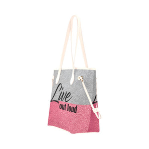 Live Out Loud Two-Toned Clover Canvas Tote Bag (Model 1661)
